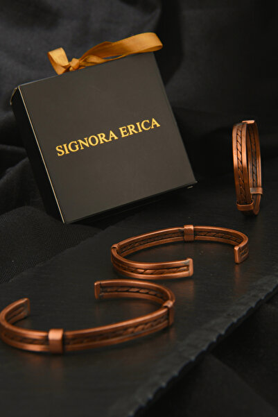 signoraerica Ortası Halat Desen Bakır Bileklik