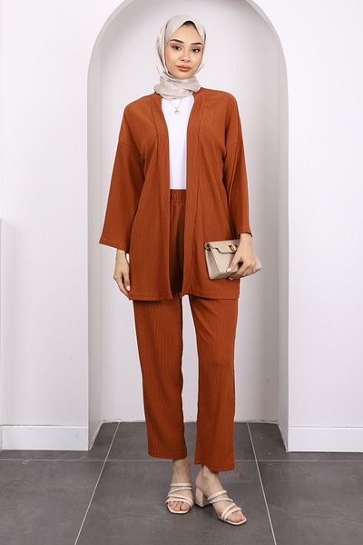 İmajButik Σετ παντελονιών Tile Wrinkled Kimono