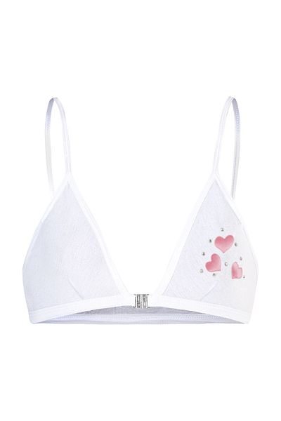 ÖZKAN underwear Özkan 0872 Чифт от 3 сутиена за момичета, памук и ликра, удобен и без подплънки, тънък, с камъни