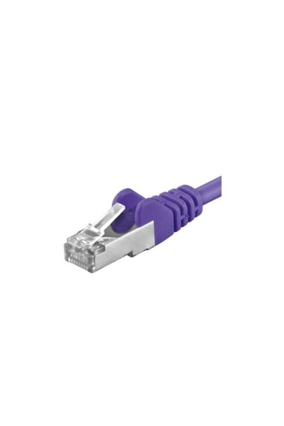 PremiumCord Cablu de conectare SFTP RJ45-RJ45 Cat.6A, 0.25m, Violet, Integral din cupru