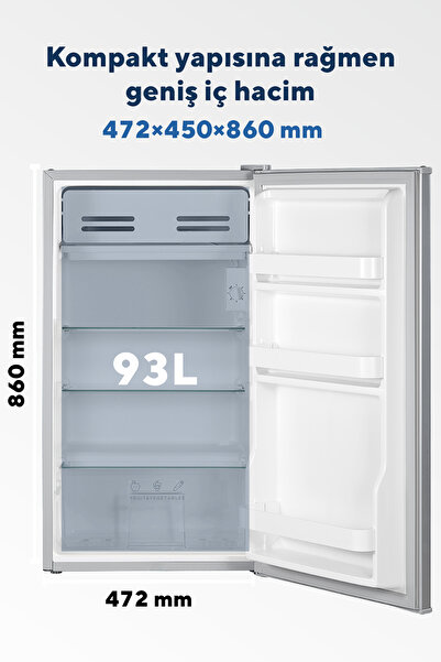 KUMTEL 93L Silver Büro Tipi Buzdolabı HMB-110SL