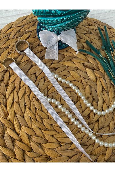 nuksoc Grosgrain Ribbon Promise Engagement Pearl Ring Ribbon Is Simple Without Pattern Gift Bride Promise Tray