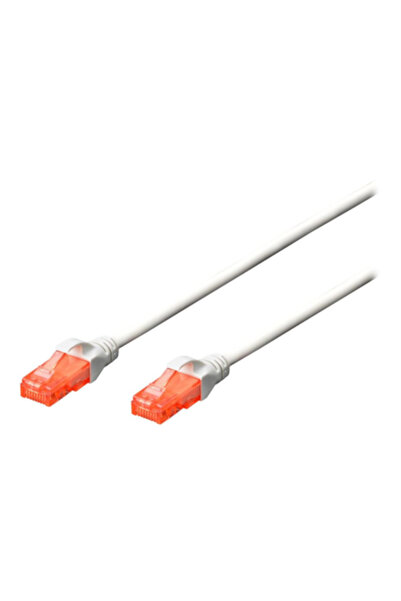 Digitus Network Cable, CAT 6, 1 m, White/Orange