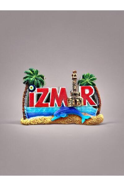 Mundy İZMİR Temalı Kabartmalı Polyester Magnet. 8cm x 5cm.
