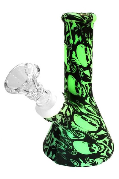 Urban Crew Bong Skulls Glow in the Dark Black Urban Crew silicon 13cm