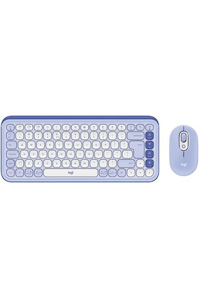 logitech Kit Tastatură + Mouse Wireless POP ICON COMBO, Bluetooth, EasySwitch, Liliac