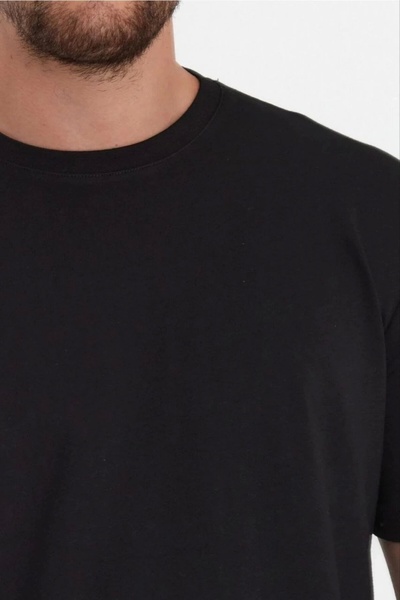 HAZEGO Μπλουζάκι Unisex Plain Crew Neck Oversize - Μαύρο