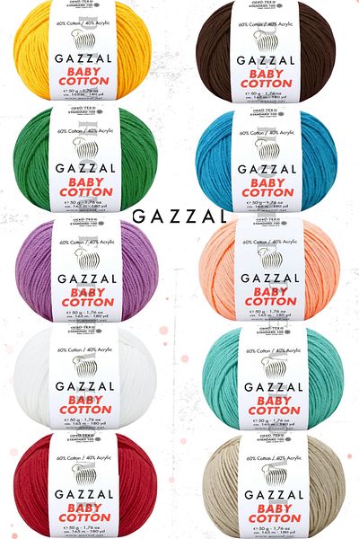 devhome Gazzal Baby Cotton Amigurumi Yarn 10 Pieces Punch Hand Knitting Yarn 50 Gr Toy Bag Yarn Set of 10