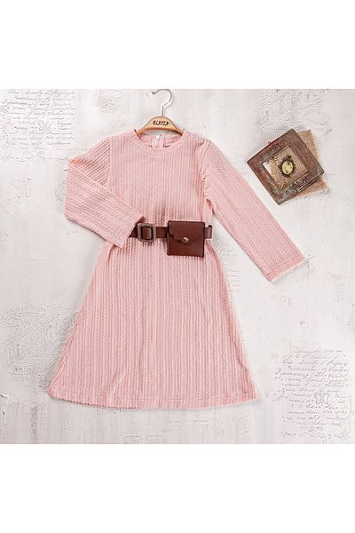 Elayza LONG SLEEVE BAG AND BELT GIRL'S DRESS