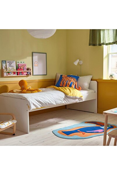 IKEA tek kişilik karyola, beyaz, 90x200 cm, karyola başlığı dahil