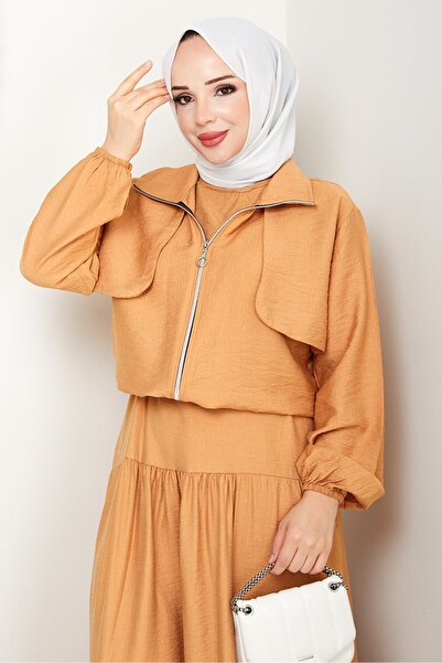 Bestenur Milda Jacket Dress Double Suit 1579 - Mink