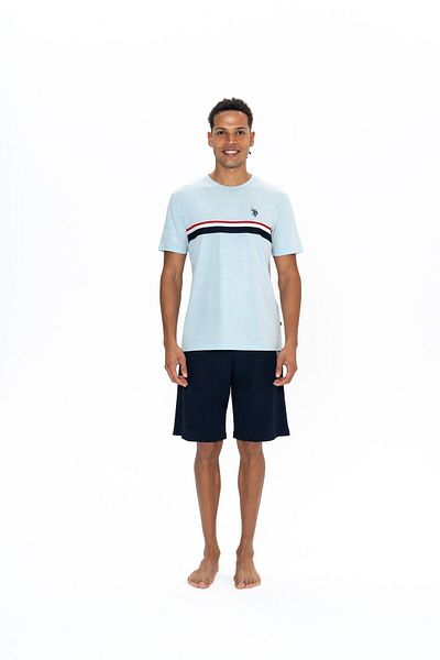 U.S. Polo Assn. U.S. Polo Assn. Men's Summer Pajama Set with Shorts Blue - Blue - Bcp1.18E86P9Pai-Ma