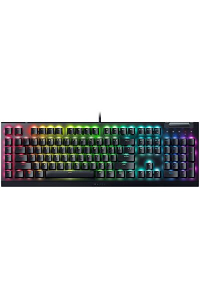 RAZER Tastatură mecanică de gaming BlackWidow V4 X (comutator galben), aspect american, taste ABS, 6 butoane personalizabile