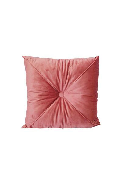OEM Pink Velvet Puffet Decorative Pillow, Square, 40x40Cm