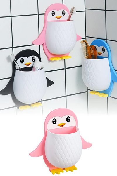 omilife Penguin Shaped Organizer Multi-Purpose Organizer with Cute Design Pen Holder and Tabletop Organization