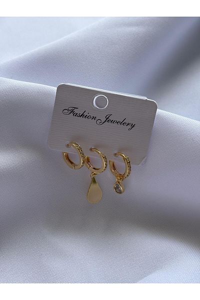 Bestofcase Set of 3 Bijoux Earrings with Drop Detail