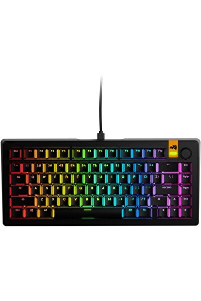 Glorious GMMK 3 HE 75% Mechanical Keyboard, USB-C, Fox HE Switches, US Layout, Black