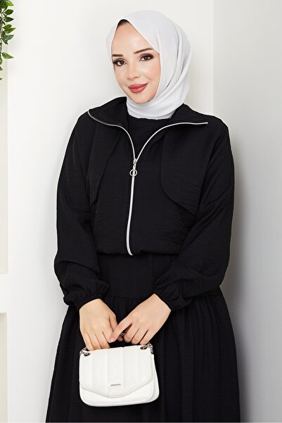 Bestenur Milda Jacket Dress Double Suit 1579 - Black