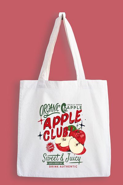 designedfy Apple Club Printed Cloth Bag, Tote Bag