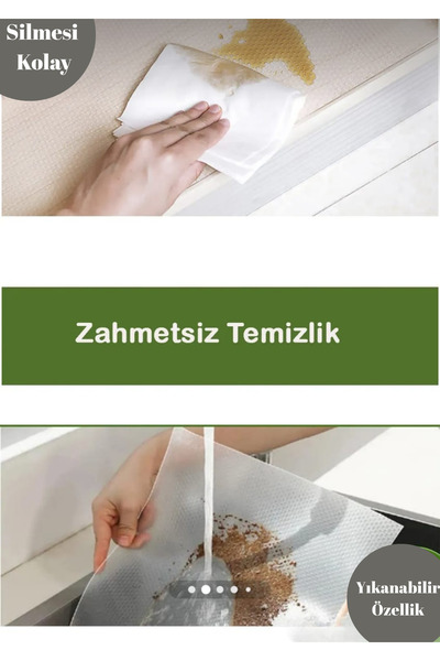 Teknoşık 45x300 Cm Şeffaf Kaymaz Raflık Örtü Kalın Eva PVC Malzeme Mutfak Dol...
