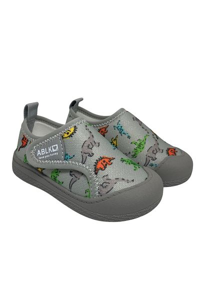 Kidohug Indoor slippers for kindergarten, Flexible sole, Velcro closure, Dinosaur pattern