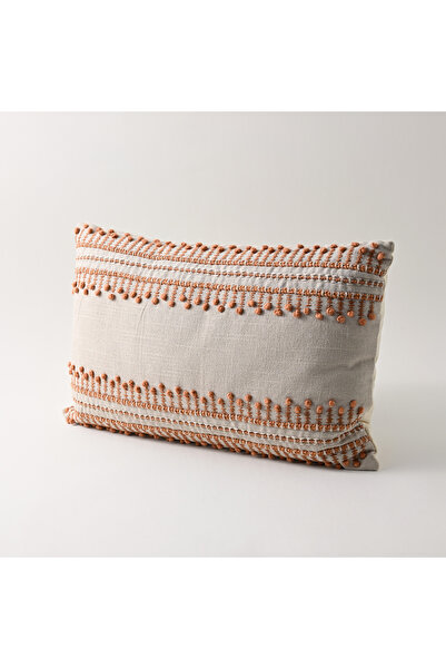 Boutique Blanche chambray cotton embroidered cushion