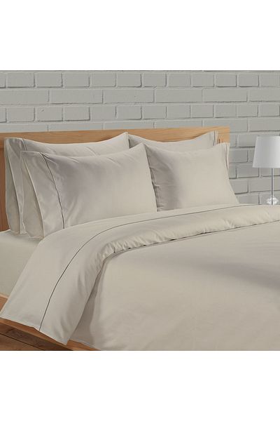 Boutique Blanche طقم غطاء لحاف كوين من القطن الرمادي، 3 قطع، 200*200 سم