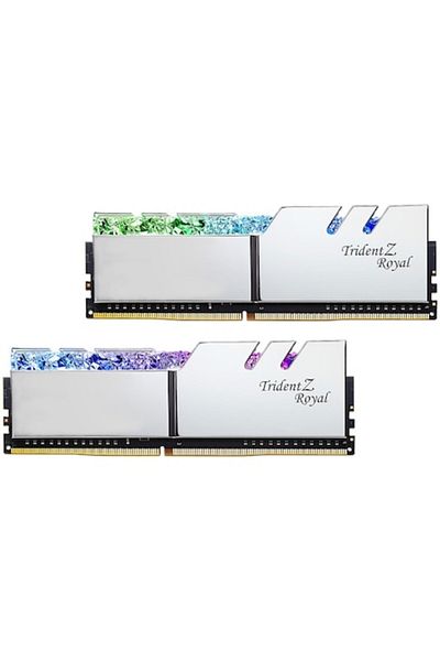 G Skill G.SKILL Trident Z Royal Silver, 16GB (2x8GB) DDR4, 3200MHz CL16, Kit cu două canale