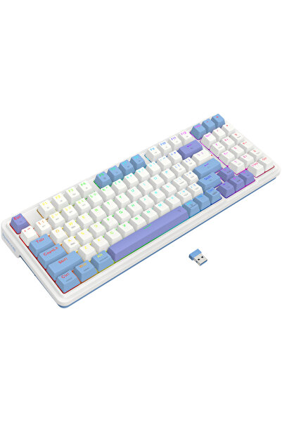 REDRAGON Gloria Pro Mechanical Gaming Keyboard, RGB Lighting, Orange Switches, White