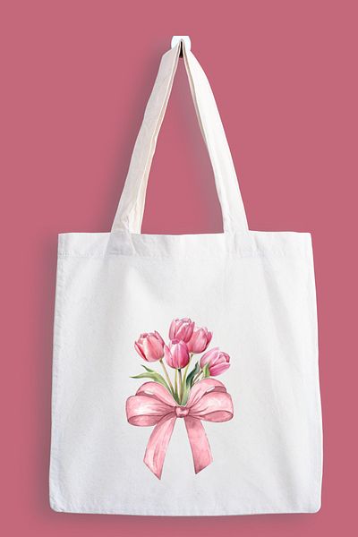 designedfy Coquette Flower Printed Cloth Bag, Tote Bag