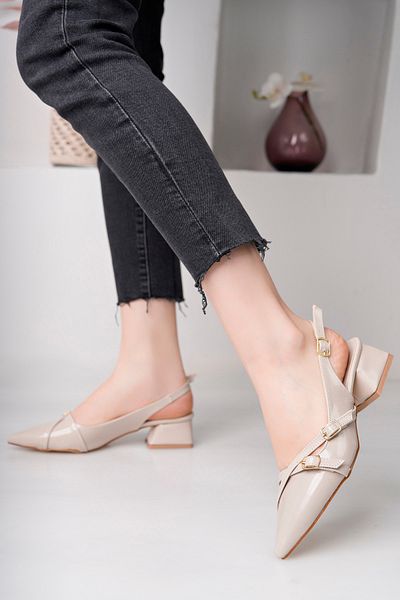 Luis a Costa Beige 4 cm Heeled Shoes with 3 Buckles