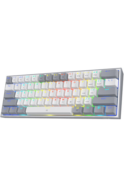 REDRAGON Fizz Pro K616 TKL RGB Mechanical Gaming Keyboard, White/Gray, Red Switches, Bluetooth 5.0/2