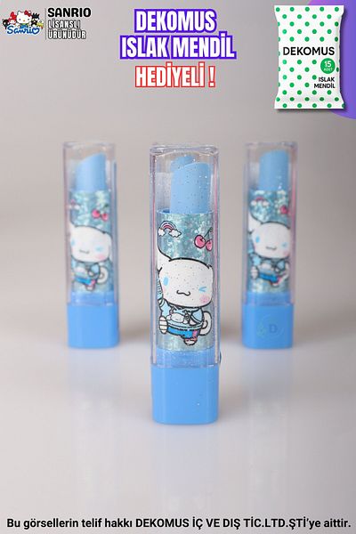 Cınnamoroll "Dekomus Wet Wipes with Gift" Licensed Cinnamorol "One Piece" Lipstick Eraser