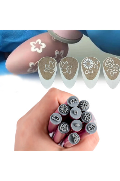 Venalisa 10 Model Tırnak Stamp Şekil Damga Silikonu