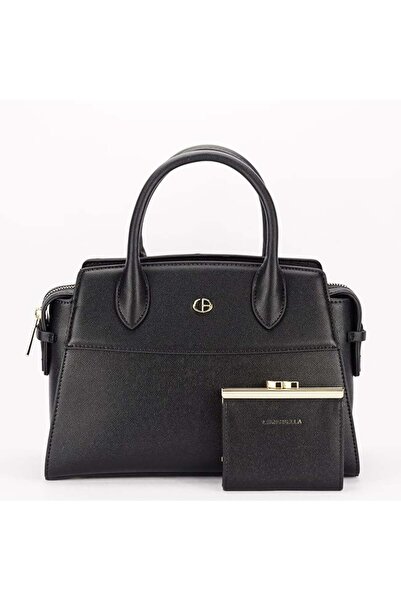 CHRİS BELLA Μαύρη τσάντα premium με πορτοφόλι CB2427-1 M7