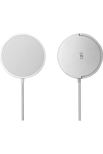 Force حامل شاحن لاسلكي متوافق مع MagSafe بقوة 15 وات، باللون الأبيض