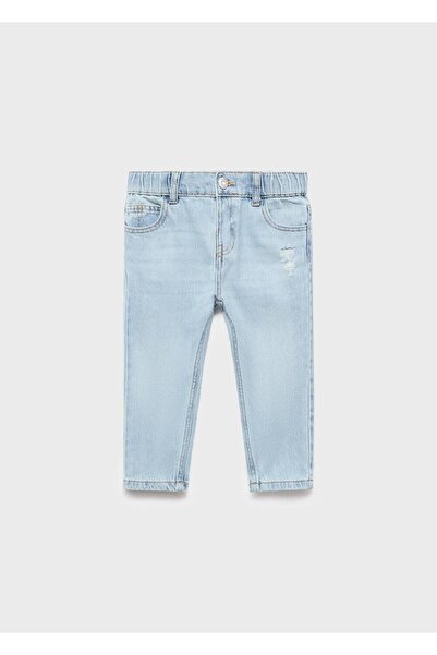 MANGO Baby Düz kesimli pamuklu jean pantolon