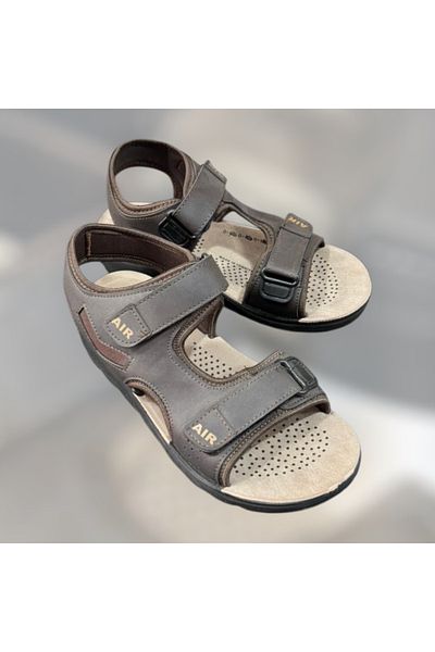 Apella Men's Brown Orthopedic Sole Velcro Sandals