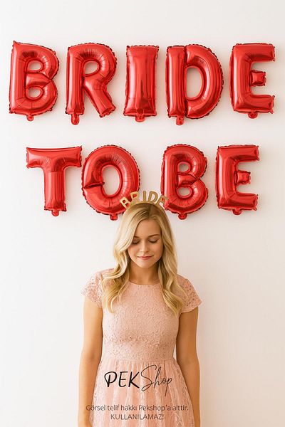 PEKSHOP Red Bride to Be Balloon Set Bachelorette Balloons