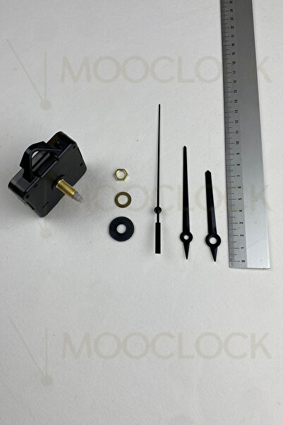 Clock Machine, Mite SILENT Wall Clock Mechanism, 22 MM shaft, Scorpion-Yelkovan-Seconds - (STRAP)SHORT