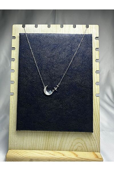 Mutenaura Stainless Steel Crescent Necklace