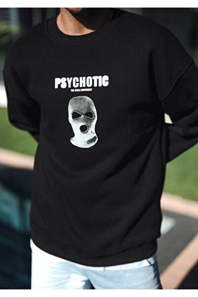 Giyimodam Φούτερ Winter Crew Neck με στάμπα - Μαύρο