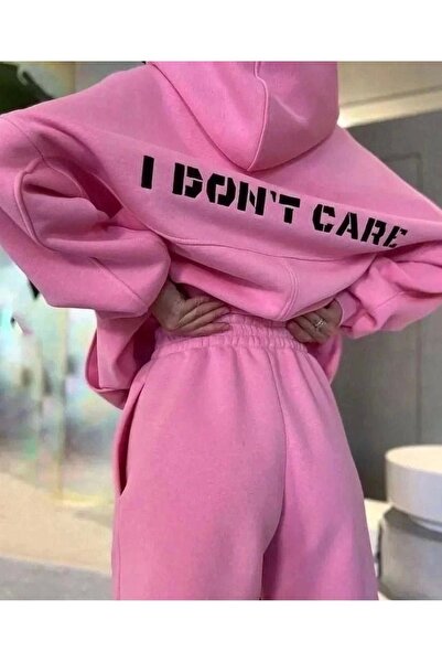 MODA بدلة رياضية مطرزة بثلاثة خيوط - وردي