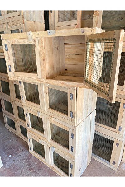 KARAYİĞİT AHŞAP MOBİLYA DEKORASYON Ahşap Tel Örgülü Kafesli Hayvan Barınağı | Modüler Tasarım, Ventilasyonlu Bölmeler, Doğal Ahşap