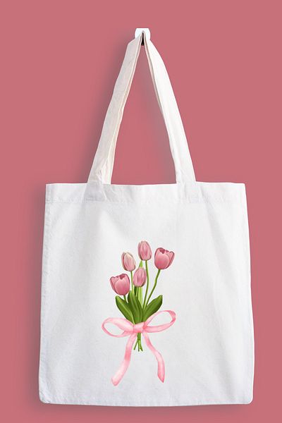 designedfy Coquette Flower Printed Cloth Bag, Tote Bag