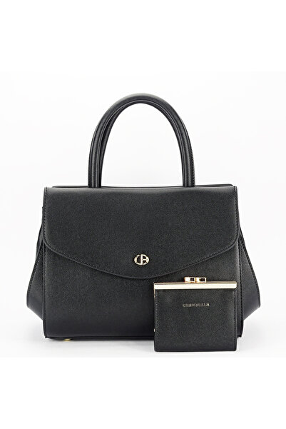 CHRİS BELLA Πολυτελής μαύρη τσάντα με πορτοφόλι CB2427-2 M6