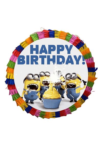 OEM Minions children's pinata 35 cm, multicolor + Birthday T-shirt 3/4 years old