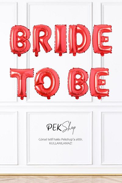 PEKSHOP Red Bride to Be Balloon Set Bachelorette Balloons