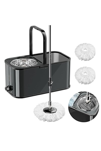 Dreamramp Set galeata mop cu centrifuga din inox, patrata, finisaj lucios si ...