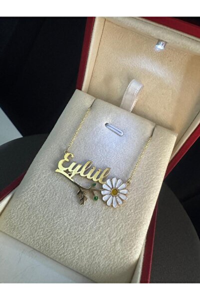 vogutima Kadın Gümüş Kolye - Eylül Yazılı Papatya Isim • Işıklı Kutuda • Sevgiliye • Anneye
